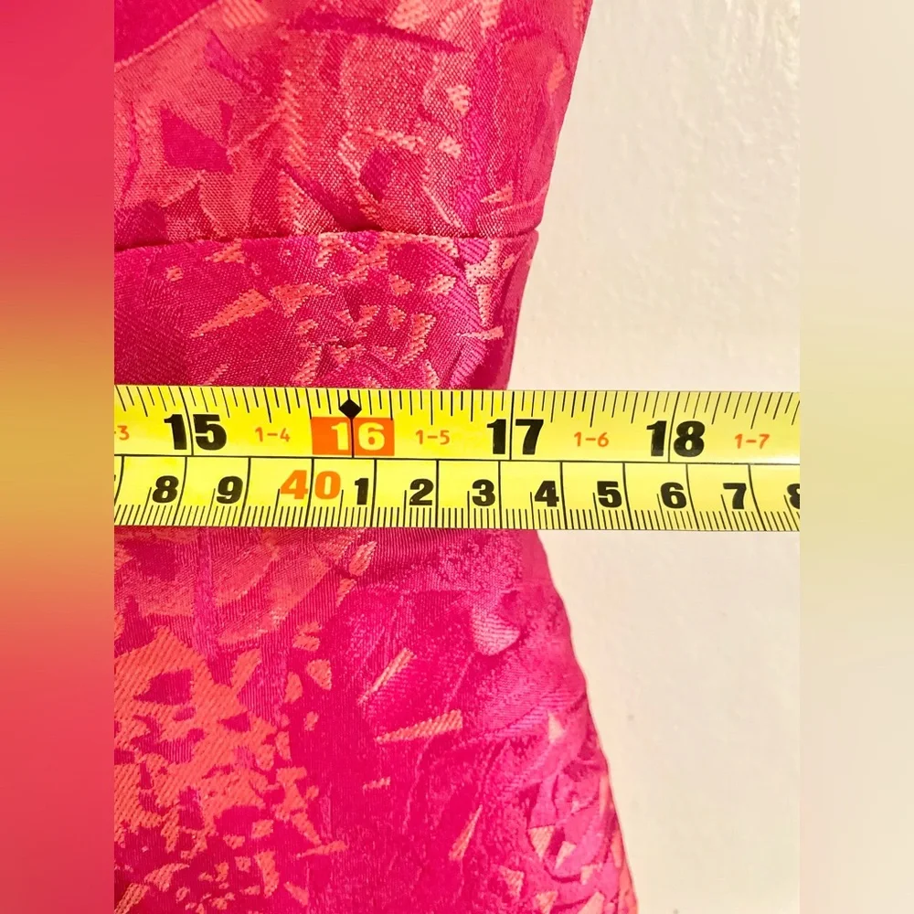 Carmen Marc Valvo Gorgeous Floral Jacquard A-Line Cocktail Dress Size 12 - EUC - Picture 12 of 13